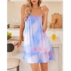 image:imageEkouaer Nightgowns for Women Spaghetti Strap Night Gown Sleeveless Sleep Dress Chemise SleepwearBlue Pink Tie Dye