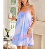 image:imageEkouaer Nightgowns for Women Spaghetti Strap Night Gown Sleeveless Sleep Dress Chemise SleepwearBlue Pink Tie Dye