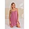 image:imageEkouaer Nightgowns for Women Spaghetti Strap Night Gown Sleeveless Sleep Dress Chemise SleepwearCherry Red