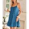 image:imageEkouaer Nightgowns for Women Spaghetti Strap Night Gown Sleeveless Sleep Dress Chemise SleepwearDog Footprints