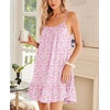image:imageEkouaer Nightgowns for Women Spaghetti Strap Night Gown Sleeveless Sleep Dress Chemise SleepwearFloral Pink