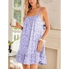image:imageEkouaer Nightgowns for Women Spaghetti Strap Night Gown Sleeveless Sleep Dress Chemise SleepwearFloral Purple