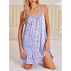 image:imageEkouaer Nightgowns for Women Spaghetti Strap Night Gown Sleeveless Sleep Dress Chemise SleepwearFloral Purple