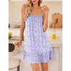image:imageEkouaer Nightgowns for Women Spaghetti Strap Night Gown Sleeveless Sleep Dress Chemise SleepwearFloral Purple