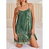 image:imageEkouaer Nightgowns for Women Spaghetti Strap Night Gown Sleeveless Sleep Dress Chemise SleepwearGreen Floral