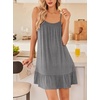 image:imageEkouaer Nightgowns for Women Spaghetti Strap Night Gown Sleeveless Sleep Dress Chemise SleepwearMedium Grey
