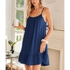 image:imageEkouaer Nightgowns for Women Spaghetti Strap Night Gown Sleeveless Sleep Dress Chemise SleepwearNavy Blue