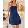 image:imageEkouaer Nightgowns for Women Spaghetti Strap Night Gown Sleeveless Sleep Dress Chemise SleepwearNavy Blue