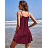 image:imageEkouaer Nightgowns for Women Spaghetti Strap Night Gown Sleeveless Sleep Dress Chemise SleepwearWine Red