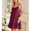 image:imageEkouaer Nightgowns for Women Spaghetti Strap Night Gown Sleeveless Sleep Dress Chemise SleepwearWine Red