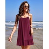 image:imageEkouaer Nightgowns for Women Spaghetti Strap Night Gown Sleeveless Sleep Dress Chemise SleepwearWine Red