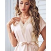 image:imageEkouaer Satin Nightgowns for Women Short Sleeve Nightshirt Silk Sleepwear Lace V Neck Pajama Dress SXXLChampagne