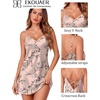 image:imageEkouaer Satin Silky Night Gowns for Adult Women Ladies Lingerie Sleeveless Nightgowns Sexy Slip Nighties S2XLFlower Clusters Apricot