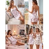 image:imageEkouaer Satin Silky Night Gowns for Adult Women Ladies Lingerie Sleeveless Nightgowns Sexy Slip Nighties S2XLFlower Clusters Pink