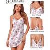 image:imageEkouaer Satin Silky Night Gowns for Adult Women Ladies Lingerie Sleeveless Nightgowns Sexy Slip Nighties S2XLFlower Clusters Pink