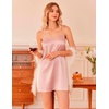 image:imageEkouaer Satin Silky Night Gowns for Adult Women Ladies Lingerie Sleeveless Nightgowns Sexy Slip Nighties S2XLPink