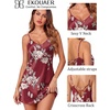 image:imageEkouaer Satin Silky Night Gowns for Adult Women Ladies Lingerie Sleeveless Nightgowns Sexy Slip Nighties S2XLPlants Flowers Red