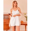 image:imageEkouaer Satin Silky Night Gowns for Adult Women Ladies Lingerie Sleeveless Nightgowns Sexy Slip Nighties S2XLWhite