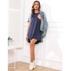 image:imageEkouaer Sleep Shirts for Women Short Sleeve Night Shirts for Sleeping Pullover Nightgown Soft Nightdress SXXXL1light Grey