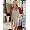 image:imageEkouaer Sleep Shirts for Women Short Sleeve Night Shirts for Sleeping Pullover Nightgown Soft Nightdress SXXXL1wine Red