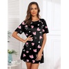 image:imageEkouaer Sleep Shirts for Women Short Sleeve Night Shirts for Sleeping Pullover Nightgown Soft Nightdress SXXXLBlack Pink Hearts
