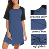 image:imageEkouaer Sleep Shirts for Women Short Sleeve Night Shirts for Sleeping Pullover Nightgown Soft Nightdress SXXXLBlue