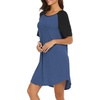 image:imageEkouaer Sleep Shirts for Women Short Sleeve Night Shirts for Sleeping Pullover Nightgown Soft Nightdress SXXXLBlue