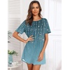 image:imageEkouaer Sleep Shirts for Women Short Sleeve Night Shirts for Sleeping Pullover Nightgown Soft Nightdress SXXXLCyan Vines