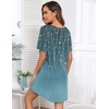 image:imageEkouaer Sleep Shirts for Women Short Sleeve Night Shirts for Sleeping Pullover Nightgown Soft Nightdress SXXXLCyan Vines