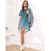 image:imageEkouaer Sleep Shirts for Women Short Sleeve Night Shirts for Sleeping Pullover Nightgown Soft Nightdress SXXXLCyan Vines