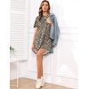 image:imageEkouaer Sleep Shirts for Women Short Sleeve Night Shirts for Sleeping Pullover Nightgown Soft Nightdress SXXXLLeopard