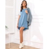 image:imageEkouaer Sleep Shirts for Women Short Sleeve Night Shirts for Sleeping Pullover Nightgown Soft Nightdress SXXXLLight Blue