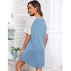 image:imageEkouaer Sleep Shirts for Women Short Sleeve Night Shirts for Sleeping Pullover Nightgown Soft Nightdress SXXXLLight Blue