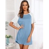 image:imageEkouaer Sleep Shirts for Women Short Sleeve Night Shirts for Sleeping Pullover Nightgown Soft Nightdress SXXXLLight Blue