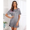 image:imageEkouaer Sleep Shirts for Women Short Sleeve Night Shirts for Sleeping Pullover Nightgown Soft Nightdress SXXXLLight Grey Pink Florals