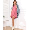 image:imageEkouaer Sleep Shirts for Women Short Sleeve Night Shirts for Sleeping Pullover Nightgown Soft Nightdress SXXXLLight Pink