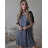 image:imageEkouaer Sleep Shirts for Women Short Sleeve Night Shirts for Sleeping Pullover Nightgown Soft Nightdress SXXXLNavy Blue