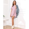 image:imageEkouaer Sleep Shirts for Women Short Sleeve Night Shirts for Sleeping Pullover Nightgown Soft Nightdress SXXXLPink Florals