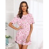 image:imageEkouaer Sleep Shirts for Women Short Sleeve Night Shirts for Sleeping Pullover Nightgown Soft Nightdress SXXXLPink Florals