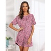 image:imageEkouaer Sleep Shirts for Women Short Sleeve Night Shirts for Sleeping Pullover Nightgown Soft Nightdress SXXXLPink Leopard