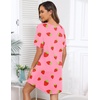 image:imageEkouaer Sleep Shirts for Women Short Sleeve Night Shirts for Sleeping Pullover Nightgown Soft Nightdress SXXXLPink Strawberry