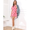 image:imageEkouaer Sleep Shirts for Women Short Sleeve Night Shirts for Sleeping Pullover Nightgown Soft Nightdress SXXXLPink Strawberry