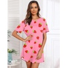 image:imageEkouaer Sleep Shirts for Women Short Sleeve Night Shirts for Sleeping Pullover Nightgown Soft Nightdress SXXXLPink Strawberry