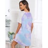 image:imageEkouaer Sleep Shirts for Women Short Sleeve Night Shirts for Sleeping Pullover Nightgown Soft Nightdress SXXXLPurple Tie Dye