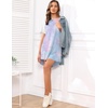 image:imageEkouaer Sleep Shirts for Women Short Sleeve Night Shirts for Sleeping Pullover Nightgown Soft Nightdress SXXXLPurple Tie Dye