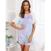 image:imageEkouaer Sleep Shirts for Women Short Sleeve Night Shirts for Sleeping Pullover Nightgown Soft Nightdress SXXXLPurple Tie Dye
