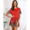 image:imageEkouaer Sleep Shirts for Women Short Sleeve Night Shirts for Sleeping Pullover Nightgown Soft Nightdress SXXXLRed Boho Print