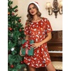 image:imageEkouaer Sleep Shirts for Women Short Sleeve Night Shirts for Sleeping Pullover Nightgown Soft Nightdress SXXXLRed Christmas