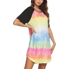 image:imageEkouaer Sleep Shirts for Women Short Sleeve Night Shirts for Sleeping Pullover Nightgown Soft Nightdress SXXXLTie Dye