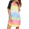 image:imageEkouaer Sleep Shirts for Women Short Sleeve Night Shirts for Sleeping Pullover Nightgown Soft Nightdress SXXXLTie Dye